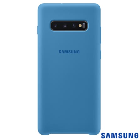 Menor preço em Capa Protetora para Galaxy S10+ em Silicone Azul - Samsung - EF-PG975TLEGBR
