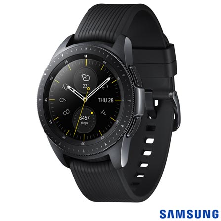 Menor preço em Galaxy Watch BT 42mm Samsung Preto com 1,2”, Pulseira de Silicone, Bluetooth 4.2 e 4 GB